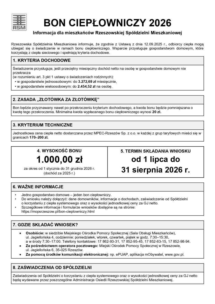Bon ciepłowniczy