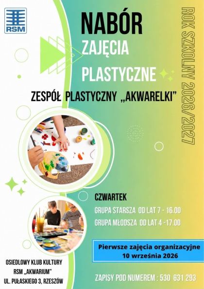 Nabór na zajęcia plastyczne